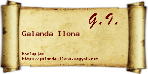 Galanda Ilona névjegykártya
